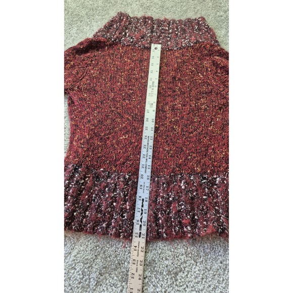 Buckle BKE Women Cardigan Sweater Largel Red Multicolor Button Alpaca Mohair - Picture 7 of 8